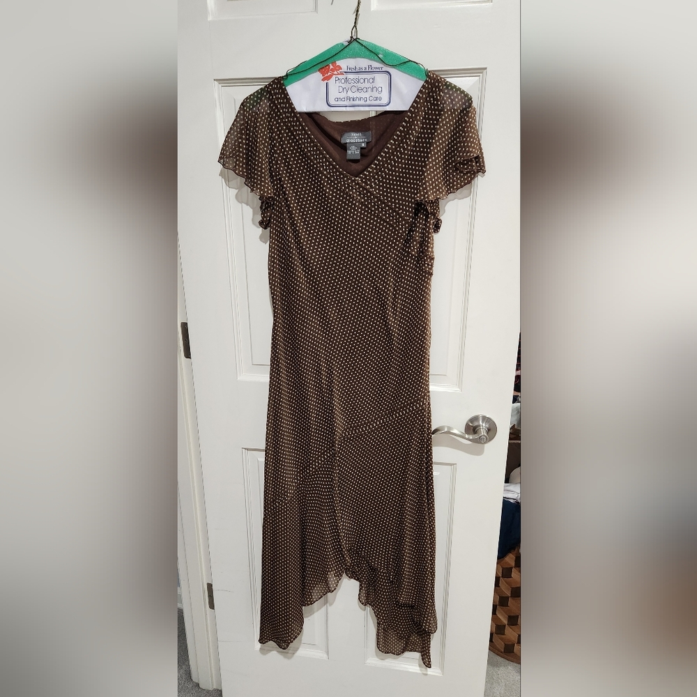 Practically New! 100% Silk Vintage Dress with Assymetric Hem
